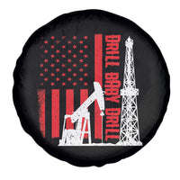 Drill Baby Drill American Flag Spare Tire Cover Distressed Oil Rig Oildfield Energy Industry - Wonder Print Shop