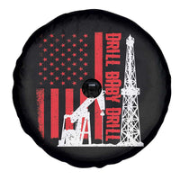 Drill Baby Drill American Flag Spare Tire Cover Distressed Oil Rig Oildfield Energy Industry - Wonder Print Shop
