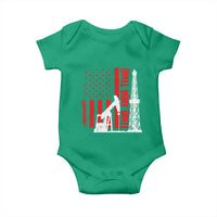 Drill Baby Drill American Flag Baby Onesie Distressed Oil Rig Oildfield Energy Industry - Wonder Print Shop
