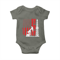 Drill Baby Drill American Flag Baby Onesie Distressed Oil Rig Oildfield Energy Industry - Wonder Print Shop