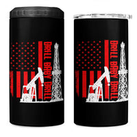 Drill Baby Drill American Flag 4 in 1 Can Cooler Tumbler Distressed Oil Rig Oildfield Energy Industry - Wonder Print Shop