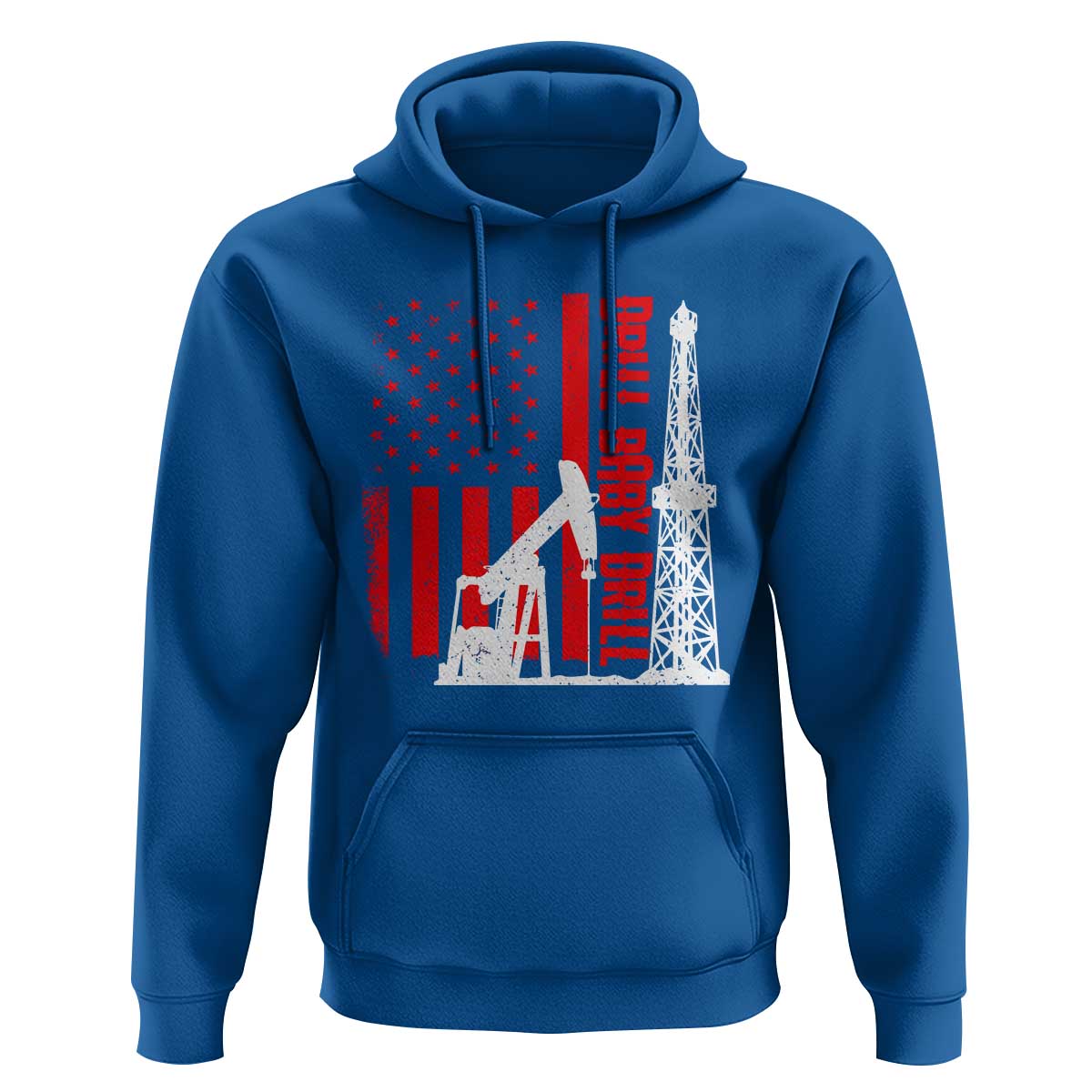 Drill Baby Drill American Flag Hoodie Distressed Oil Rig Oildfield Energy Industry - Wonder Print Shop