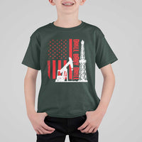 Drill Baby Drill American Flag T Shirt For Kid Distressed Oil Rig Oildfield Energy Industry - Wonder Print Shop