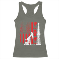 Drill Baby Drill American Flag Racerback Tank Top Distressed Oil Rig Oildfield Energy Industry - Wonder Print Shop