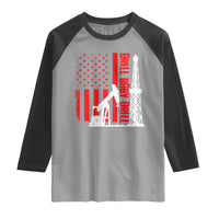 Drill Baby Drill American Flag Raglan Shirt Distressed Oil Rig Oildfield Energy Industry - Wonder Print Shop