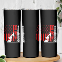 Drill Baby Drill American Flag Skinny Tumbler Distressed Oil Rig Oildfield Energy Industry - Wonder Print Shop