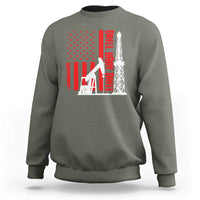 Drill Baby Drill American Flag Sweatshirt Distressed Oil Rig Oildfield Energy Industry - Wonder Print Shop
