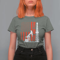 Drill Baby Drill American Flag T Shirt For Women Distressed Oil Rig Oildfield Energy Industry - Wonder Print Shop