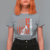 Drill Baby Drill American Flag T Shirt For Women Distressed Oil Rig Oildfield Energy Industry - Wonder Print Shop
