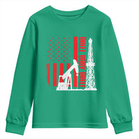 Drill Baby Drill American Flag Youth Sweatshirt Distressed Oil Rig Oildfield Energy Industry - Wonder Print Shop