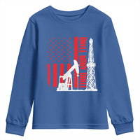 Drill Baby Drill American Flag Youth Sweatshirt Distressed Oil Rig Oildfield Energy Industry - Wonder Print Shop