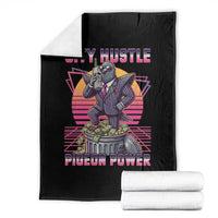 Retro City Hustle Pigeon Power Throw Blanket Funny 80s Style Money Bird Gangsta - Wonder Print Shop