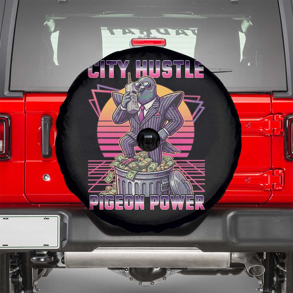 Retro City Hustle Pigeon Power Spare Tire Cover Funny 80s Style Money Bird Gangsta - Wonder Print Shop