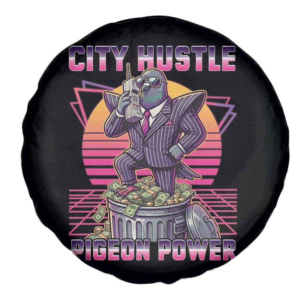 Retro City Hustle Pigeon Power Spare Tire Cover Funny 80s Style Money Bird Gangsta - Wonder Print Shop