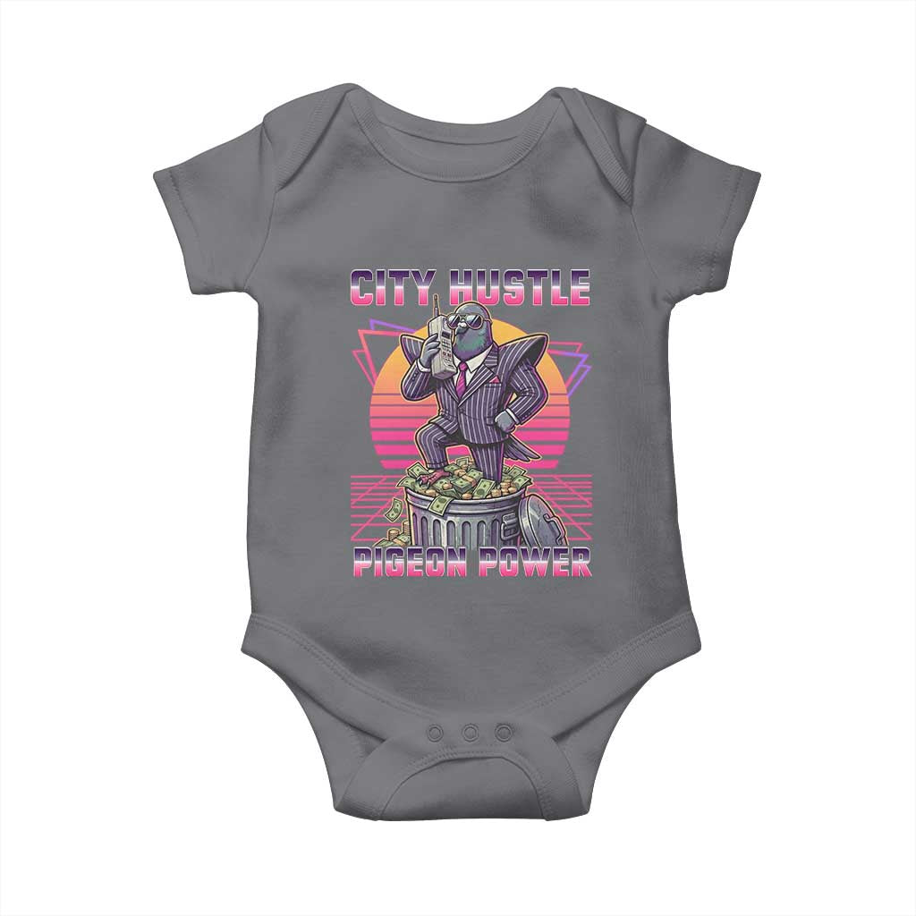 Retro City Hustle Pigeon Power Baby Onesie Funny 80s Style Money Bird Gangsta - Wonder Print Shop