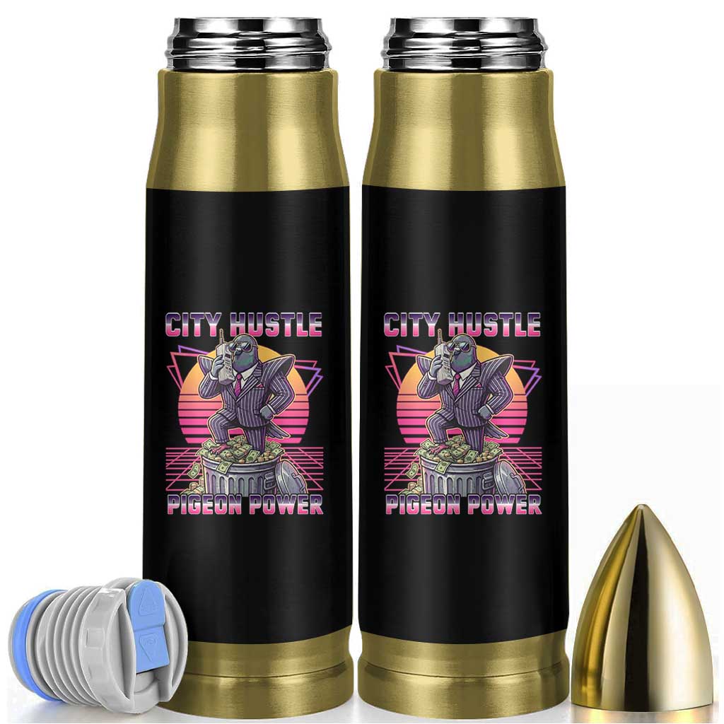 Retro City Hustle Pigeon Power Bullet Tumbler Funny 80s Style Money Bird Gangsta - Wonder Print Shop