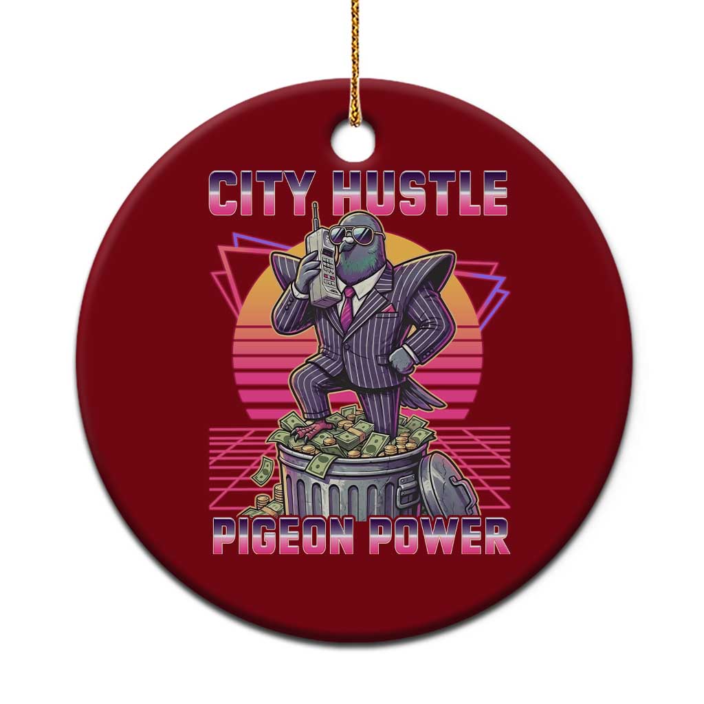 Retro City Hustle Pigeon Power Ceramic Ornament Funny 80s Style Money Bird Gangsta - Wonder Print Shop