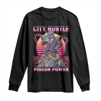 Retro City Hustle Pigeon Power Long Sleeve Shirt Funny 80s Style Money Bird Gangsta - Wonder Print Shop