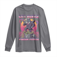 Retro City Hustle Pigeon Power Long Sleeve Shirt Funny 80s Style Money Bird Gangsta - Wonder Print Shop