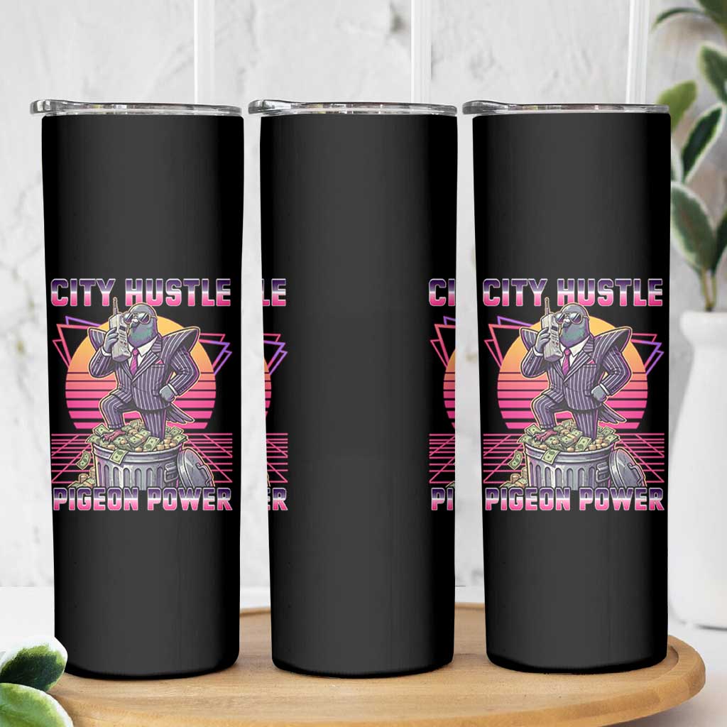 Retro City Hustle Pigeon Power Skinny Tumbler Funny 80s Style Money Bird Gangsta - Wonder Print Shop