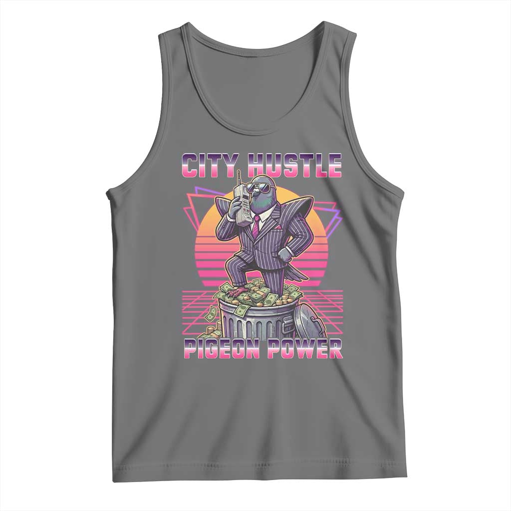 Retro City Hustle Pigeon Power Tank Top Funny 80s Style Money Bird Gangsta - Wonder Print Shop