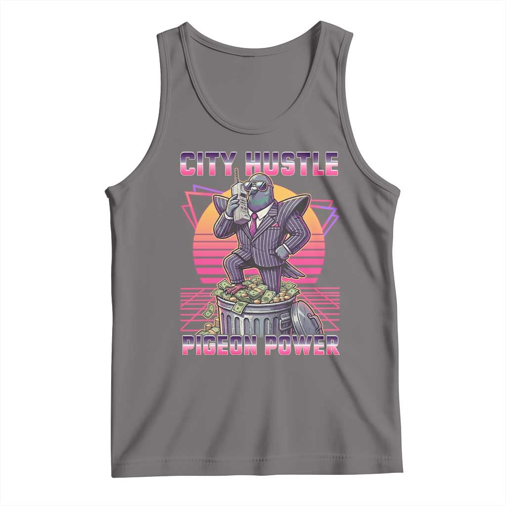 Retro City Hustle Pigeon Power Tank Top Funny 80s Style Money Bird Gangsta - Wonder Print Shop