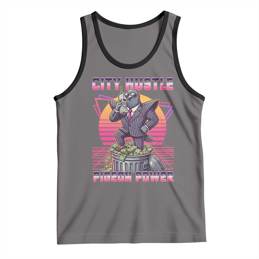 Retro City Hustle Pigeon Power Tank Top Funny 80s Style Money Bird Gangsta - Wonder Print Shop