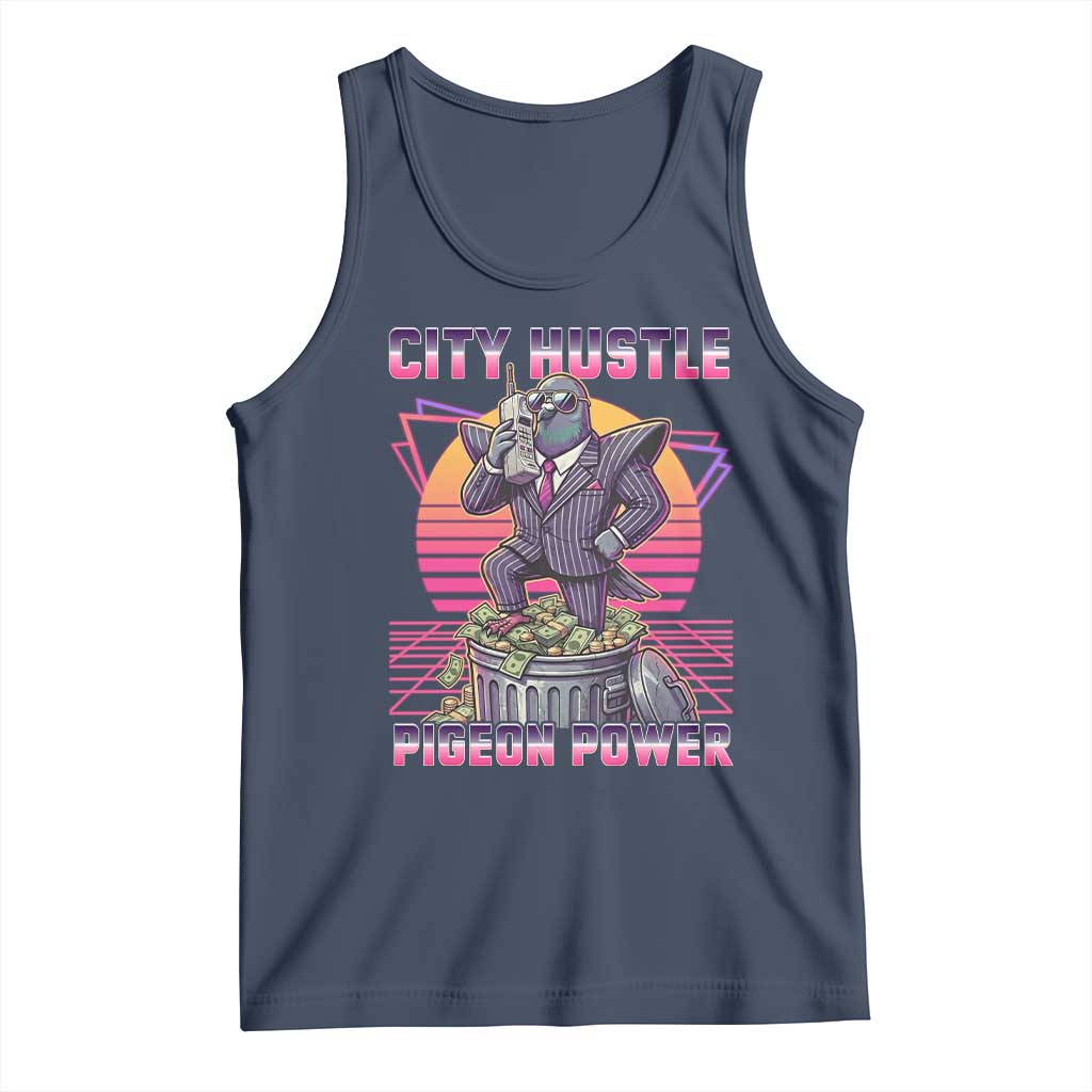 Retro City Hustle Pigeon Power Tank Top Funny 80s Style Money Bird Gangsta - Wonder Print Shop
