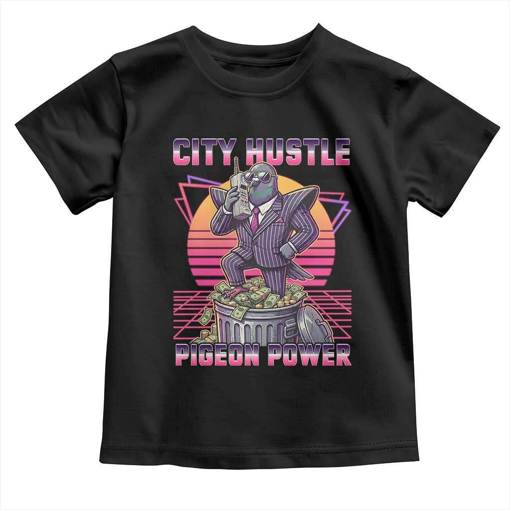 Retro City Hustle Pigeon Power Toddler T Shirt Funny 80s Style Money Bird Gangsta - Wonder Print Shop