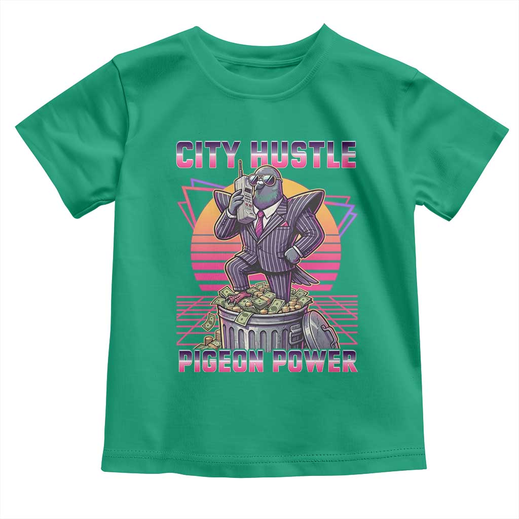 Retro City Hustle Pigeon Power Toddler T Shirt Funny 80s Style Money Bird Gangsta - Wonder Print Shop