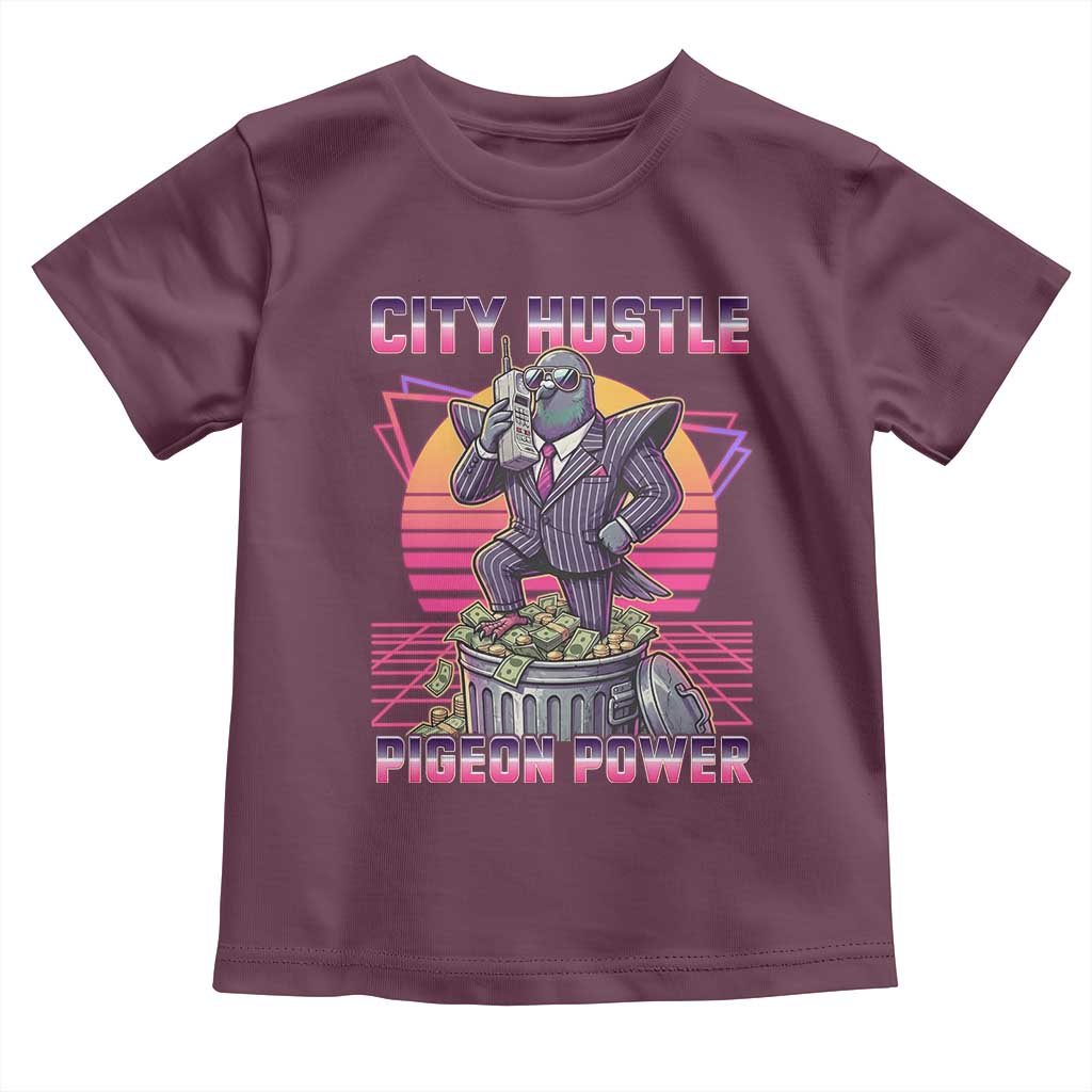 Retro City Hustle Pigeon Power Toddler T Shirt Funny 80s Style Money Bird Gangsta - Wonder Print Shop