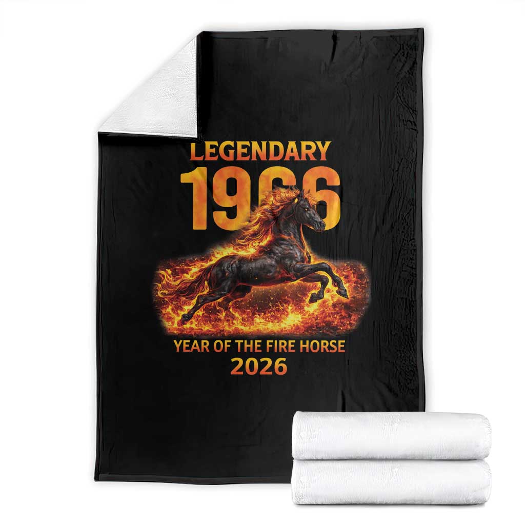 Legendary 1966 Year of the Fire Horse Throw Blanket Fiery 2026 Zodiac Birthday Gift - Wonder Print Shop