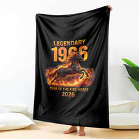 Legendary 1966 Year of the Fire Horse Throw Blanket Fiery 2026 Zodiac Birthday Gift - Wonder Print Shop