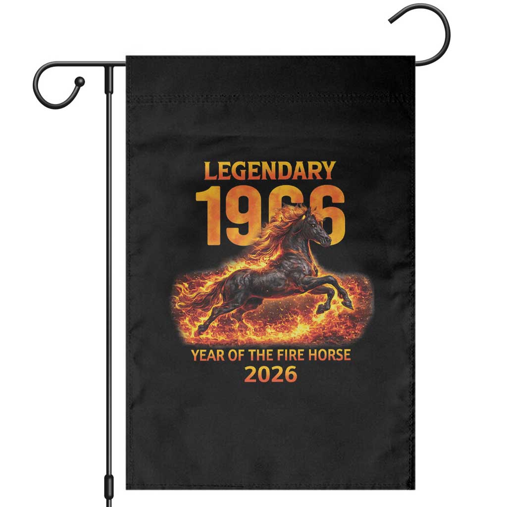 Legendary 1966 Year of the Fire Horse Garden Flag Fiery 2026 Zodiac Birthday Gift - Wonder Print Shop