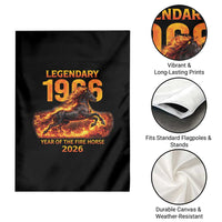 Legendary 1966 Year of the Fire Horse Garden Flag Fiery 2026 Zodiac Birthday Gift - Wonder Print Shop