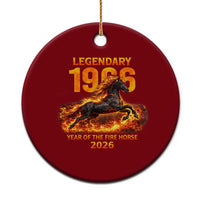Legendary 1966 Year of the Fire Horse Ceramic Ornament Fiery 2026 Zodiac Birthday Gift - Wonder Print Shop