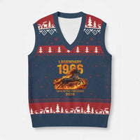 Legendary 1966 Year of the Fire Horse V-Neck Knit Sweater Vest Fiery 2026 Zodiac Birthday Gift - Wonder Print Shop