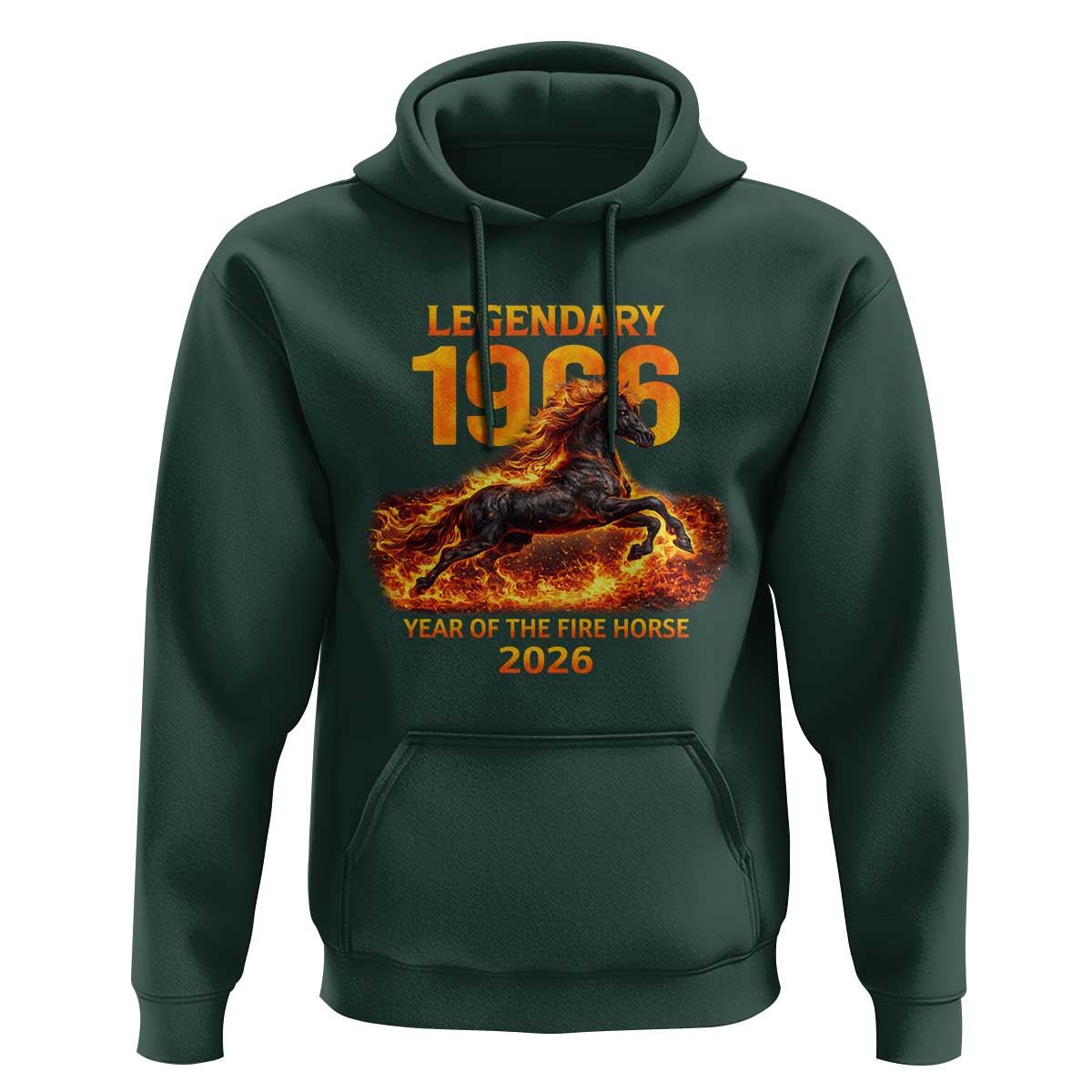 Legendary 1966 Year of the Fire Horse Hoodie Fiery 2026 Zodiac Birthday Gift - Wonder Print Shop