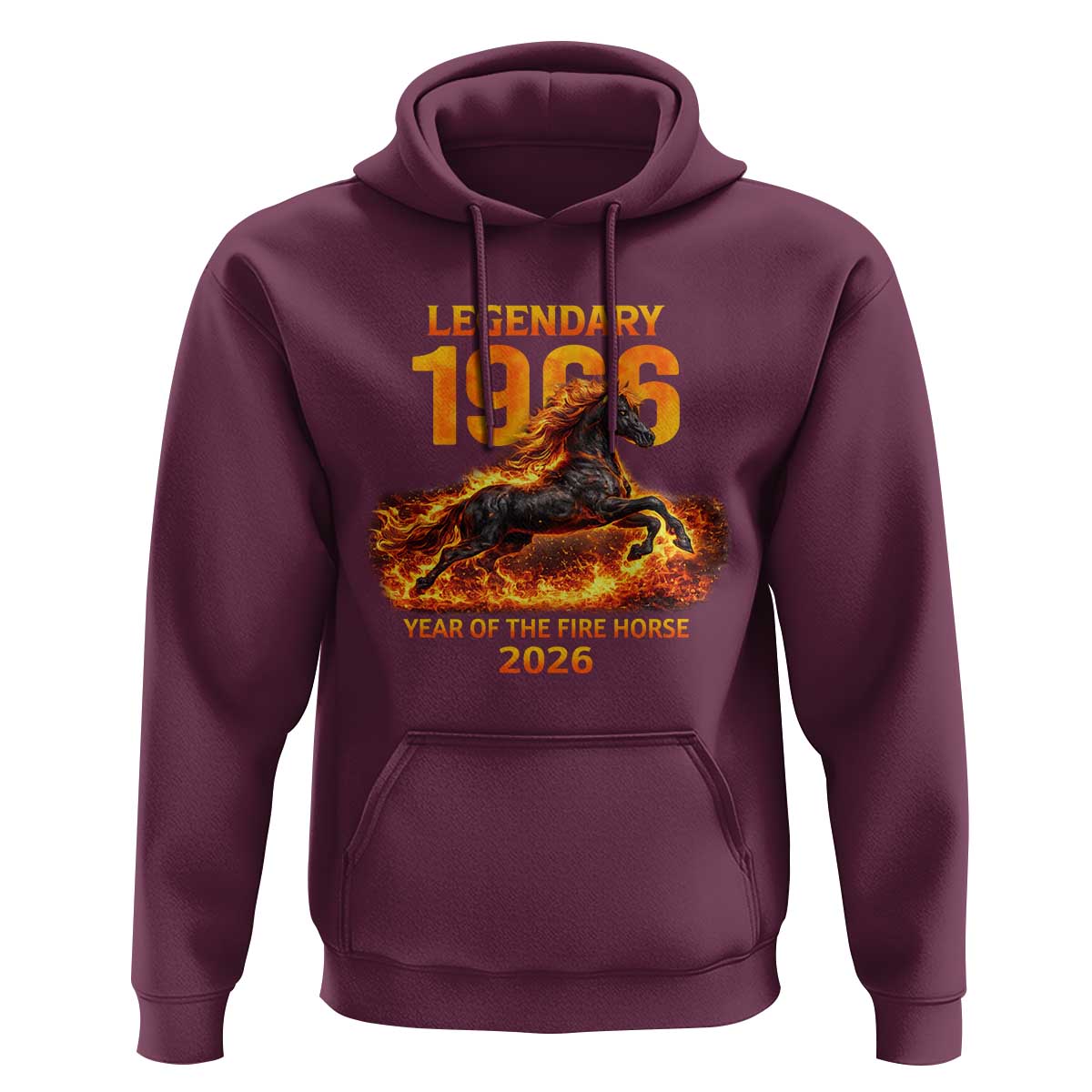 Legendary 1966 Year of the Fire Horse Hoodie Fiery 2026 Zodiac Birthday Gift - Wonder Print Shop