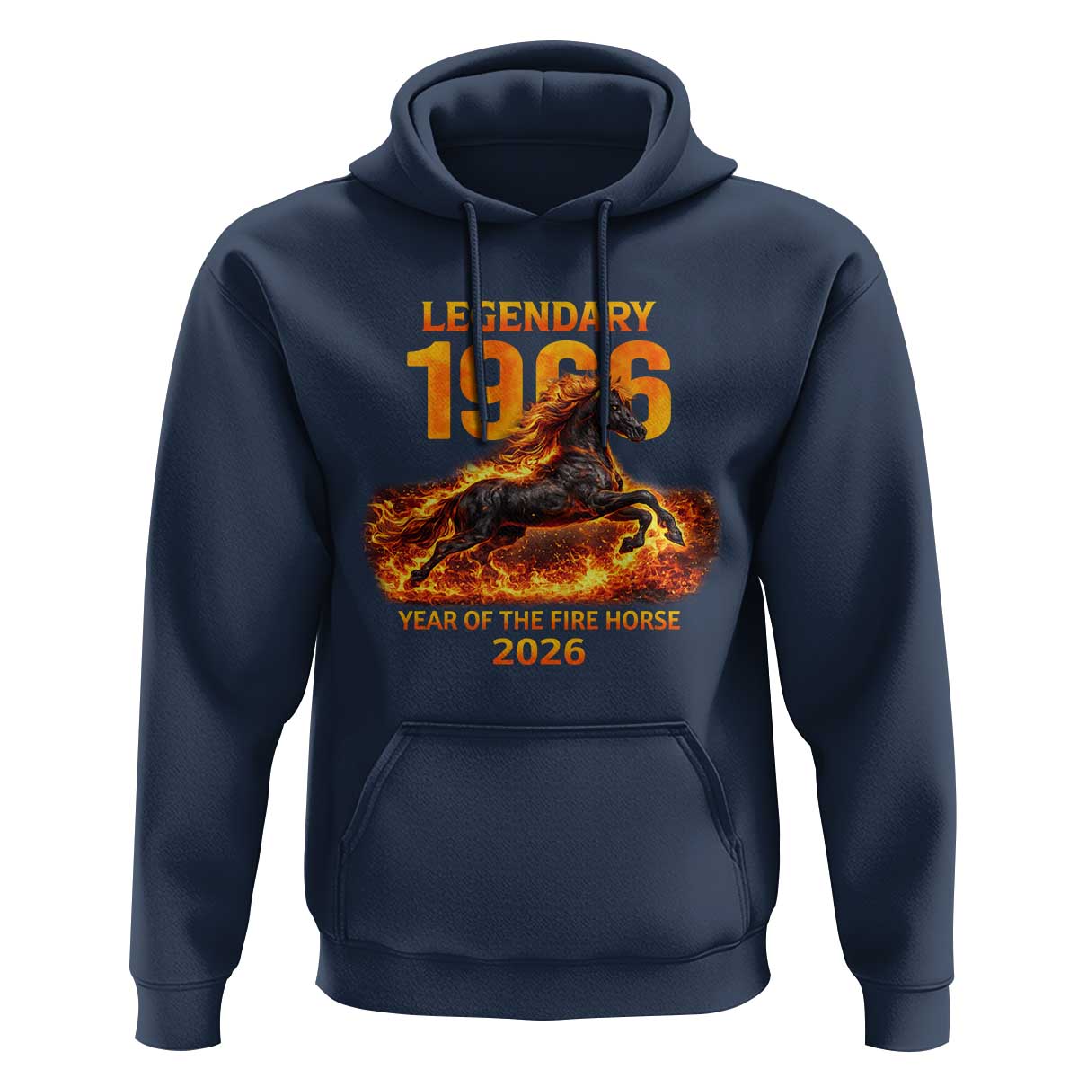 Legendary 1966 Year of the Fire Horse Hoodie Fiery 2026 Zodiac Birthday Gift - Wonder Print Shop