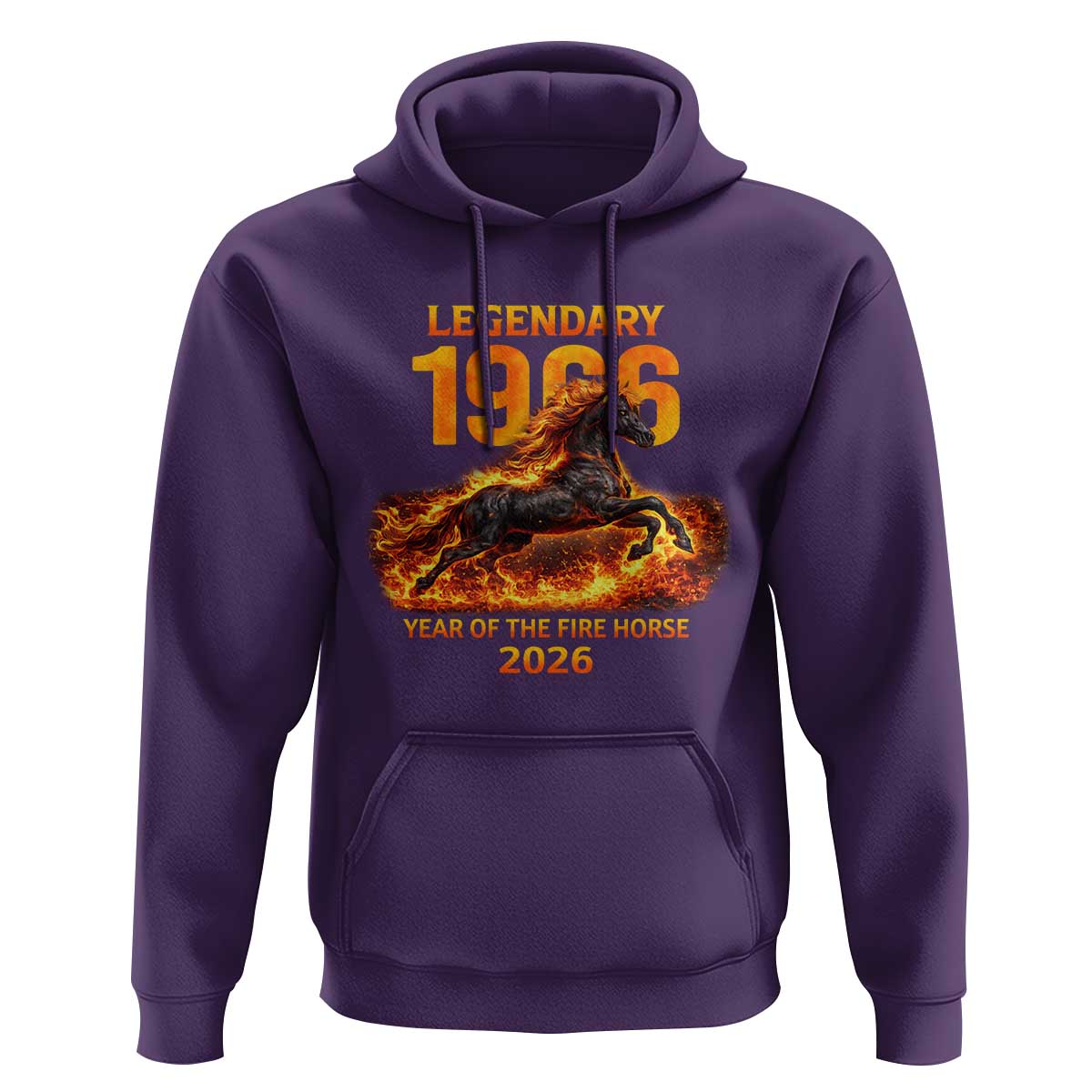 Legendary 1966 Year of the Fire Horse Hoodie Fiery 2026 Zodiac Birthday Gift - Wonder Print Shop