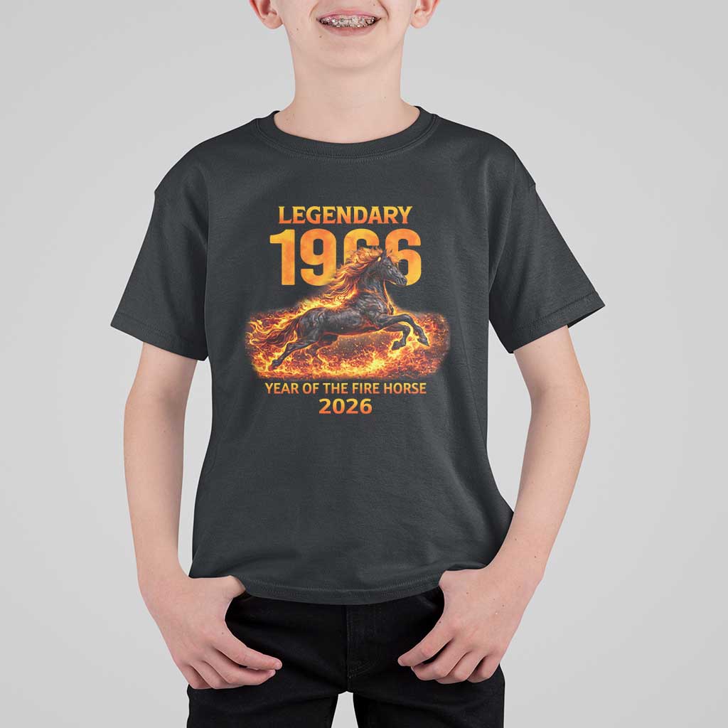 Legendary 1966 Year of the Fire Horse T Shirt For Kid Fiery 2026 Zodiac Birthday Gift - Wonder Print Shop