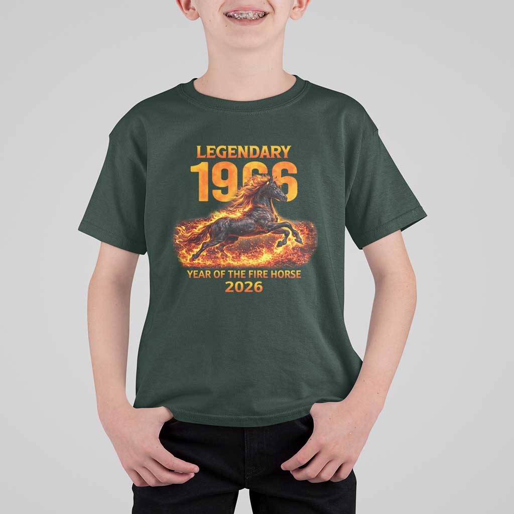 Legendary 1966 Year of the Fire Horse T Shirt For Kid Fiery 2026 Zodiac Birthday Gift - Wonder Print Shop