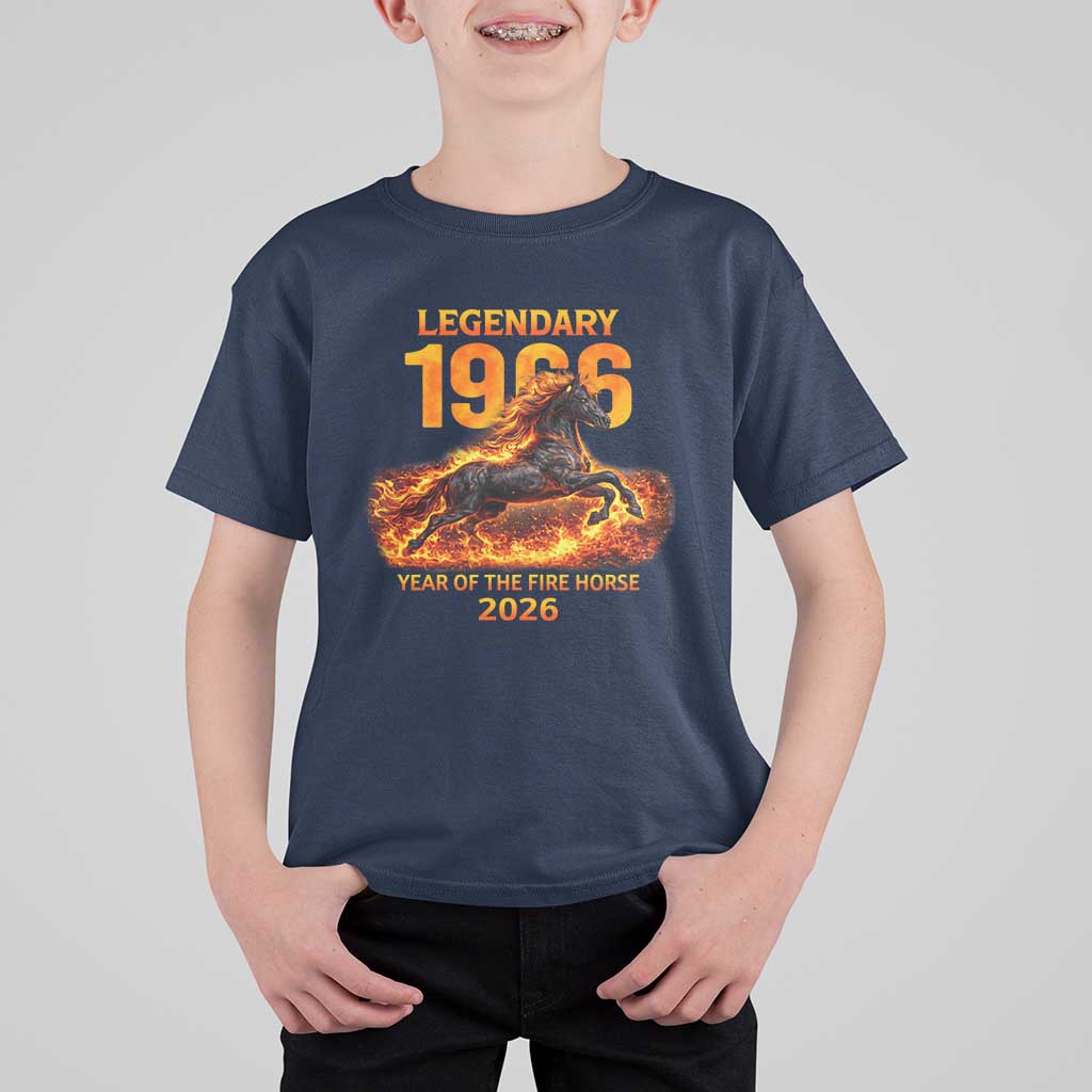 Legendary 1966 Year of the Fire Horse T Shirt For Kid Fiery 2026 Zodiac Birthday Gift - Wonder Print Shop