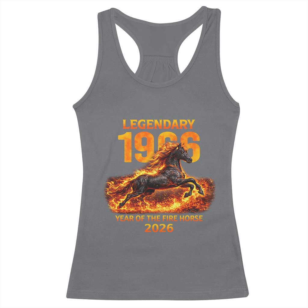 Legendary 1966 Year of the Fire Horse Racerback Tank Top Fiery 2026 Zodiac Birthday Gift - Wonder Print Shop