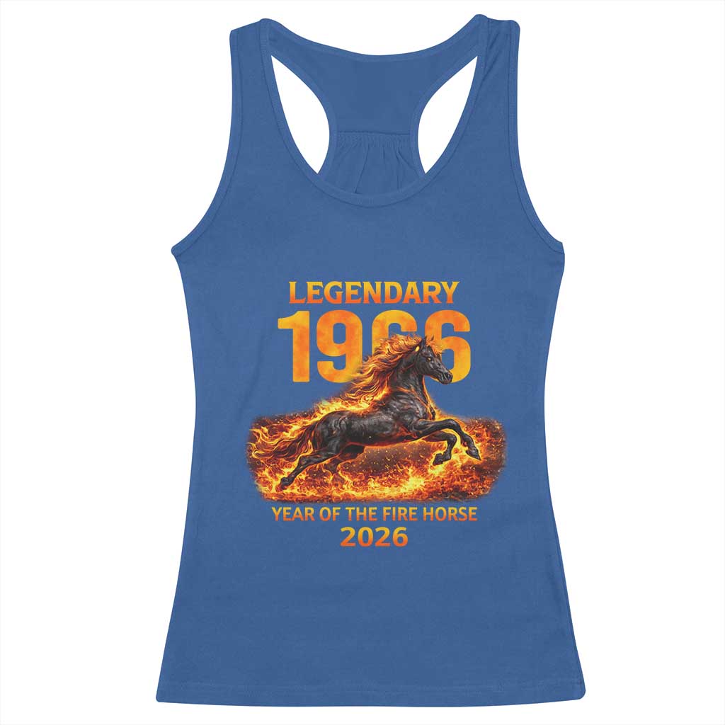 Legendary 1966 Year of the Fire Horse Racerback Tank Top Fiery 2026 Zodiac Birthday Gift - Wonder Print Shop