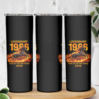 Legendary 1966 Year of the Fire Horse Skinny Tumbler Fiery 2026 Zodiac Birthday Gift - Wonder Print Shop