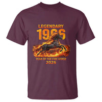 Legendary 1966 Year of the Fire Horse T Shirt Fiery 2026 Zodiac Birthday Gift - Wonder Print Shop