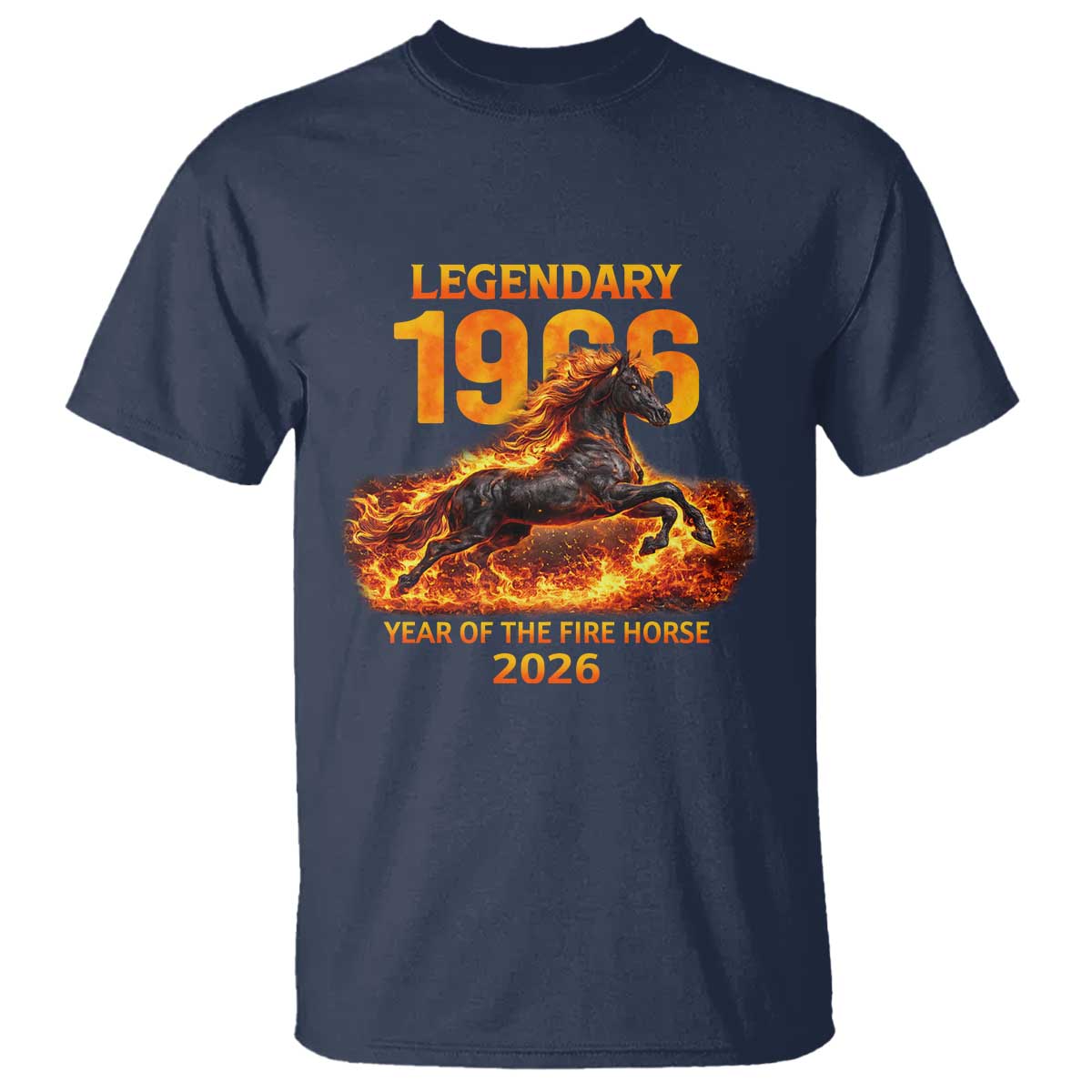 Legendary 1966 Year of the Fire Horse T Shirt Fiery 2026 Zodiac Birthday Gift - Wonder Print Shop