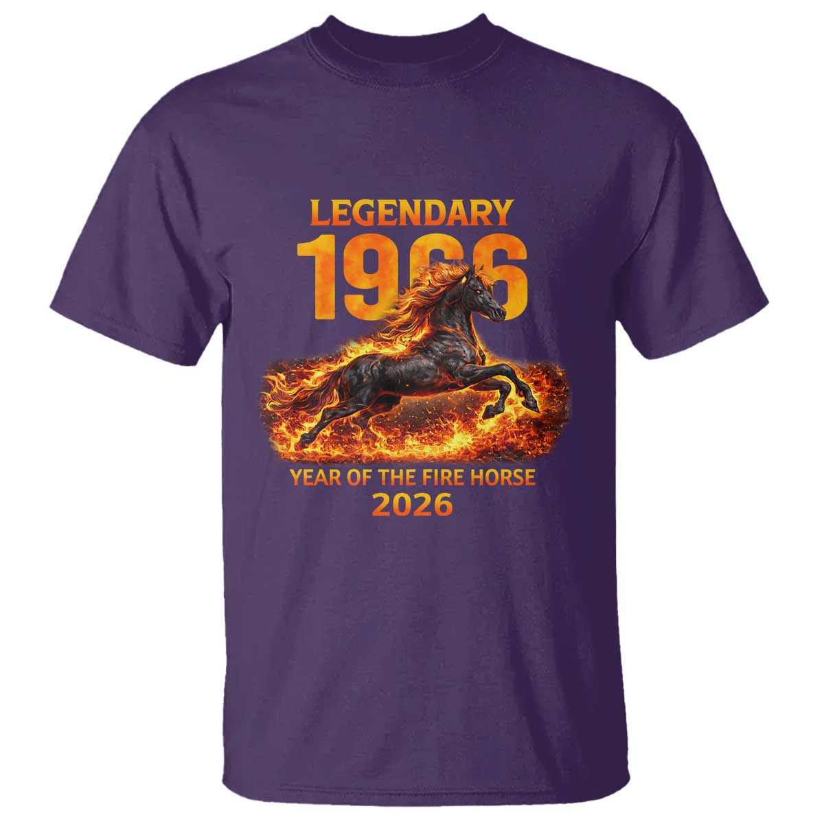 Legendary 1966 Year of the Fire Horse T Shirt Fiery 2026 Zodiac Birthday Gift - Wonder Print Shop
